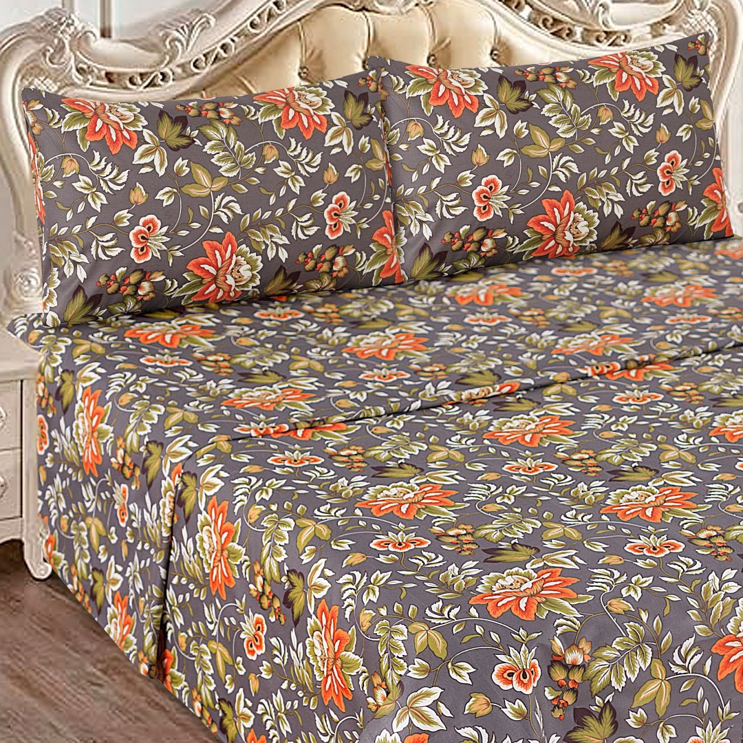 Emerald Blossom Charm - Bed Sheet Set Single - Lotus