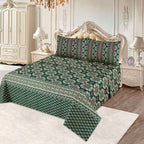 Emerald Glow - Bed Sheet Set Single - Lotus