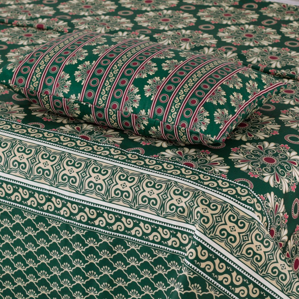 Emerald Glow - Bed Sheet Set Single - Lotus