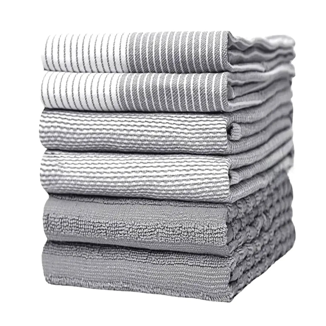 Export Quality Flat & Terry Kitchen Towel Gray - Lotus