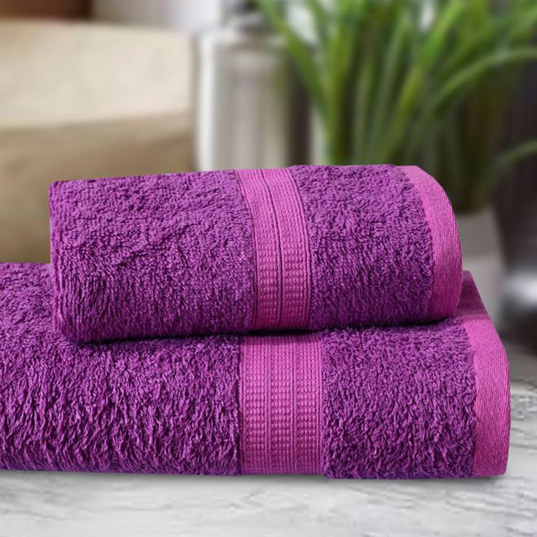 Export Quality Towel Set Magenta (Pack Of 2) - 549 - Lotus