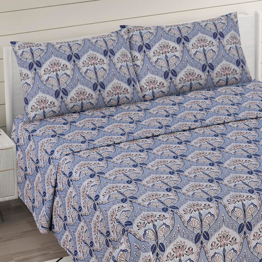 Floral Elegance Bed Sheet Set King - Lotus