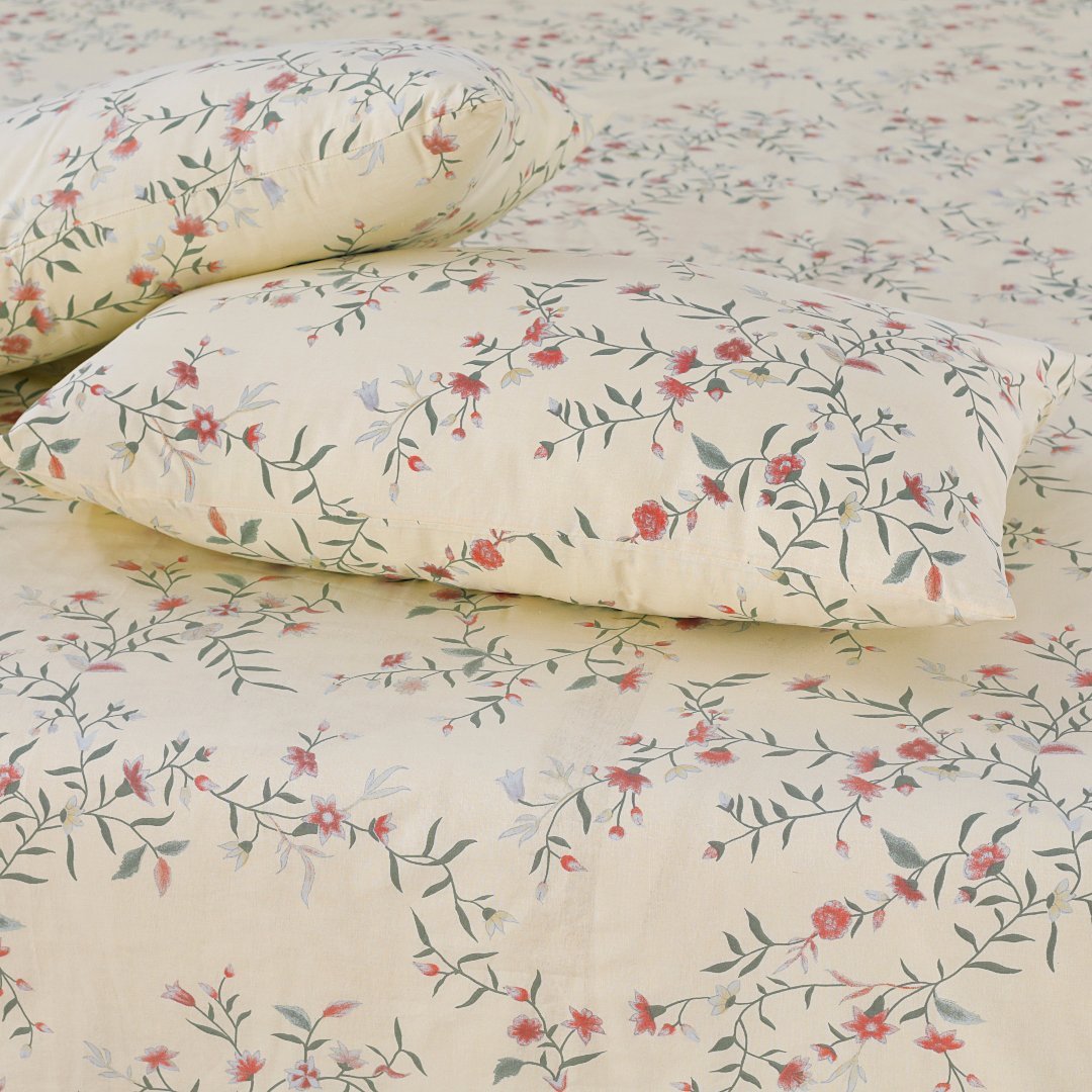 Floral - Fitted Sheet Set Single - Lotus
