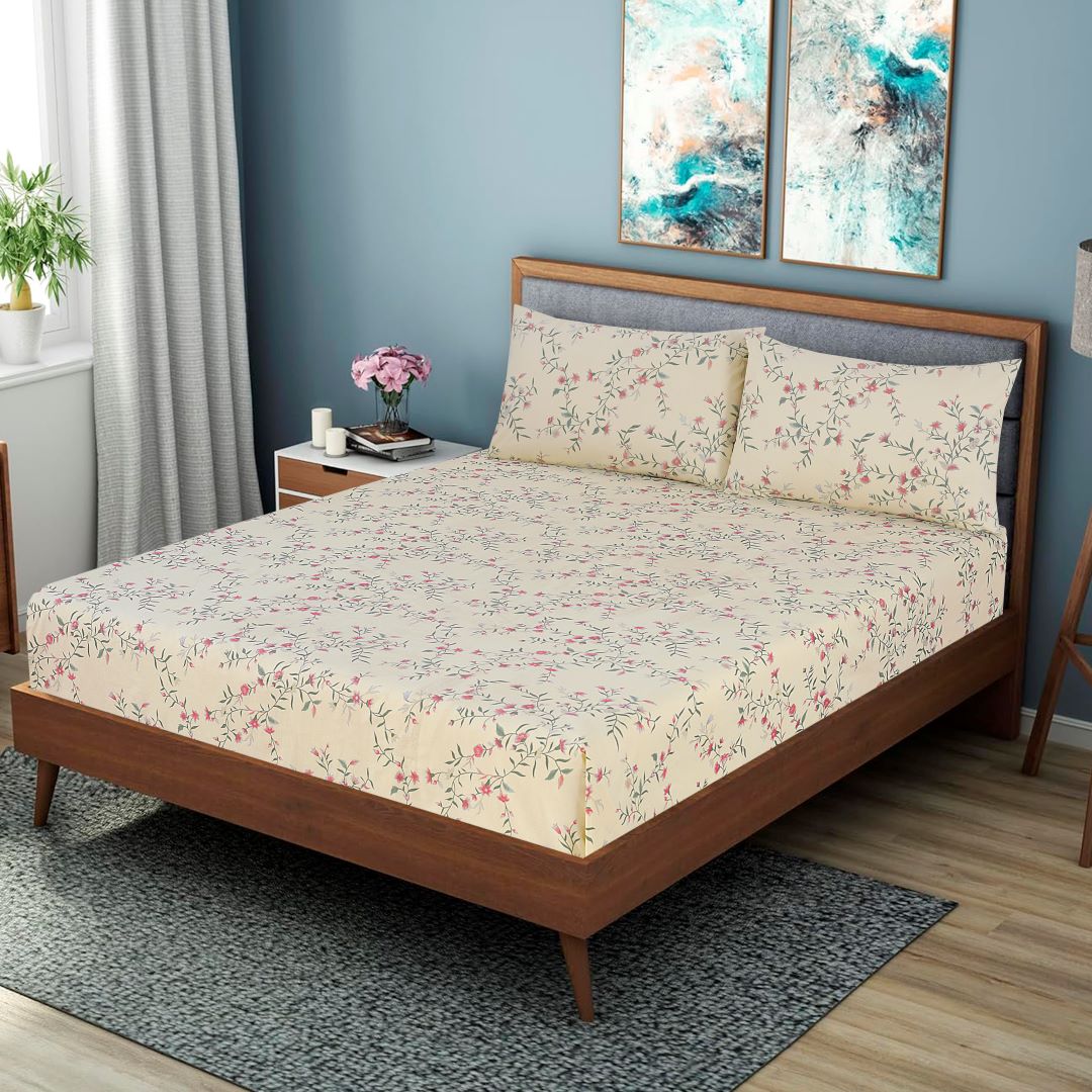 Floral - Fitted Sheet Set Single - Lotus