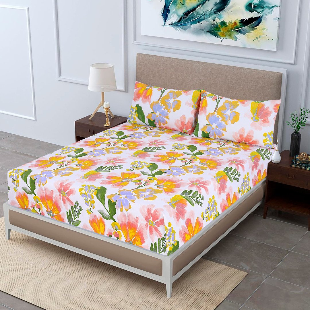 Flower Buds - Fitted Sheet Set Single - Lotus