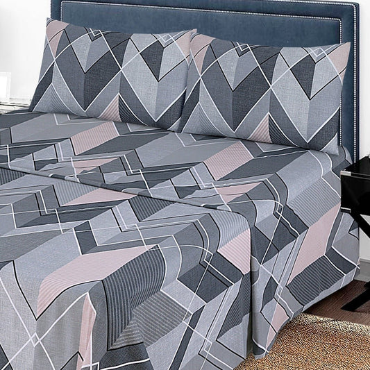 Geometric Bed Sheet Set King - Lotus