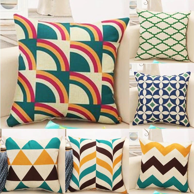 Geometric Swirls Pattern Cushions Cover Pack Of 6 - CC46A Filling - Lotus