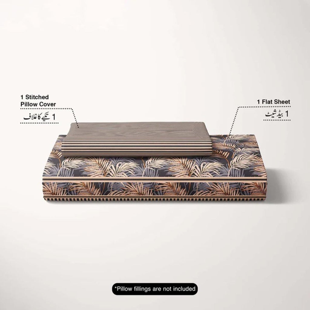 Golden Leaf - Bed Sheet Set Single - Lotus
