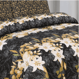 Golden Leafy Floral - Bed Sheet Set - Lotus