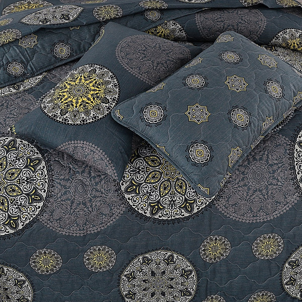 Gray Luxe Touch - Summer Comforter Set - Lotus