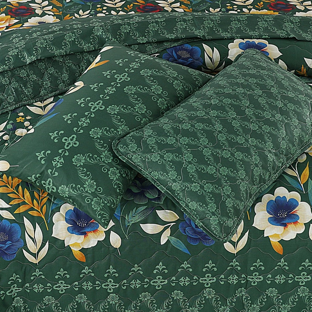 Green Floral - Summer Comforter Set - Lotus