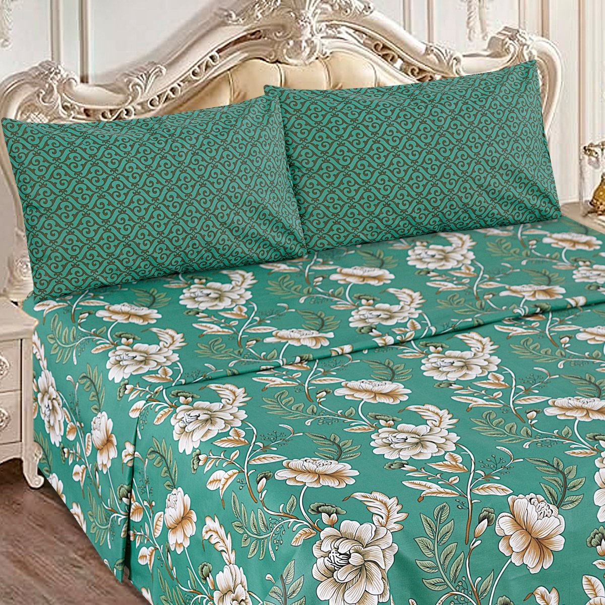 Green Haven Bloom - Bed Sheet Set Single - Lotus
