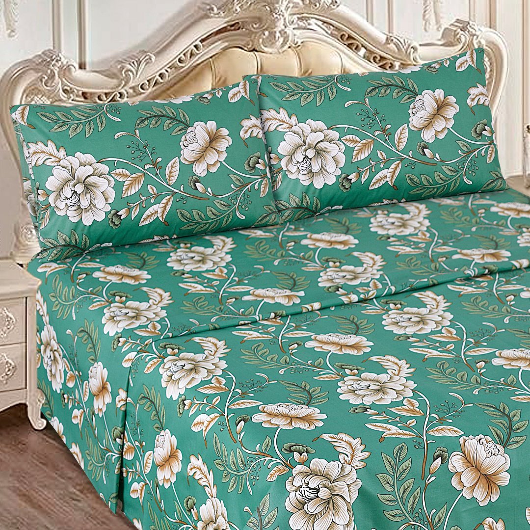 Green Haven Bloom - Bed Sheet Set Single - Lotus