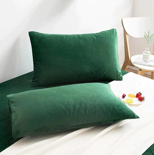 Velvet Pillow Sham Green (Pack of 2) RFS - 30349 Hover Image