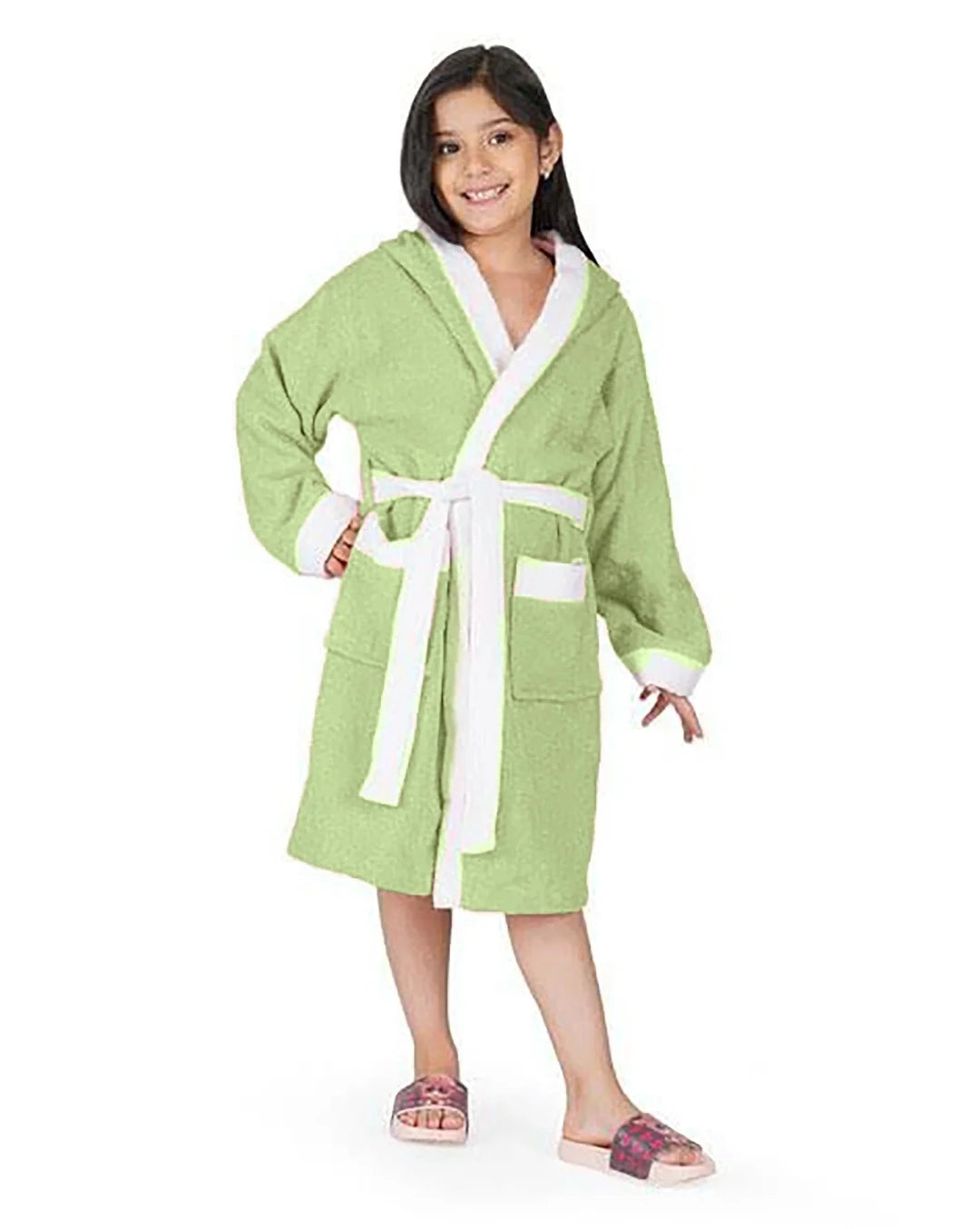 Kid's Bathrobe Green-HE-OS