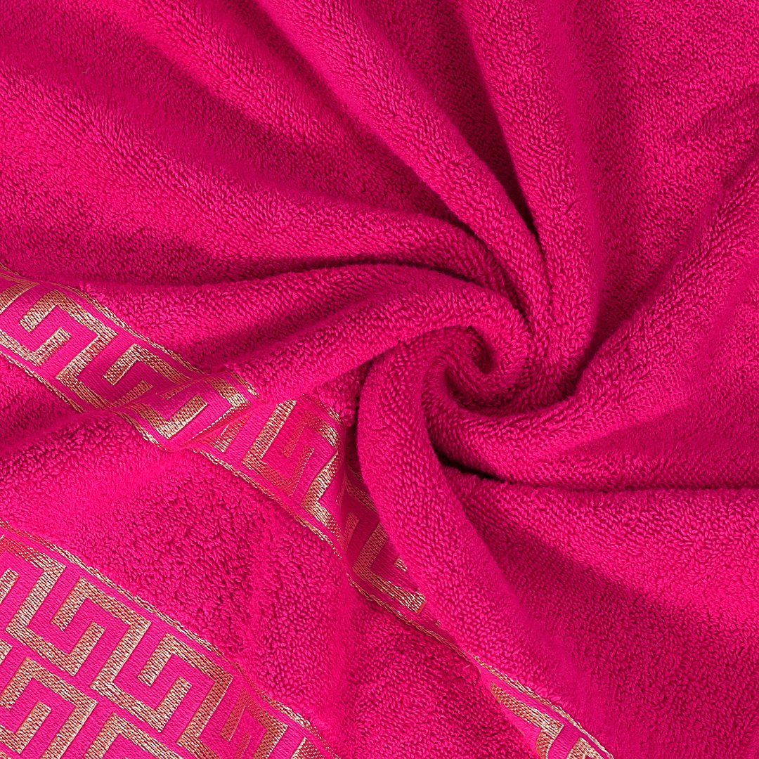 Hot Pink Greek Key - Jacquard Bath Towel - Lotus