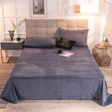 Velvet Bed Sheet Set Gray King RFS-30323