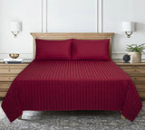 Cotton Sateen Bed Sheet Set - Chili Pepper Stripes King