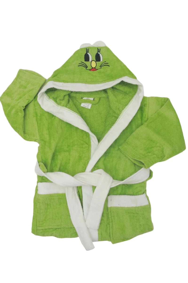 Kid's Bathrobe Green - HE - OS - Lotus