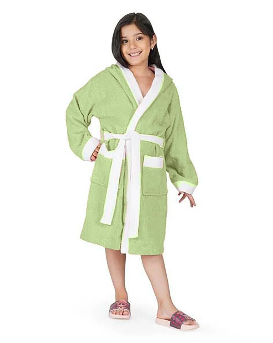 Kid's Bathrobe Green - HE - OS - Lotus