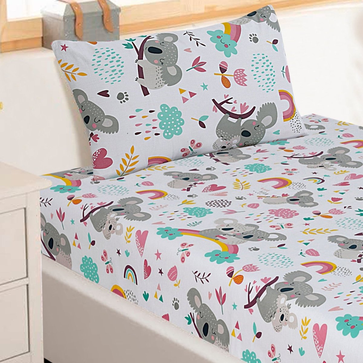 Koala White - Cartoon Fitted sheet - Lotus