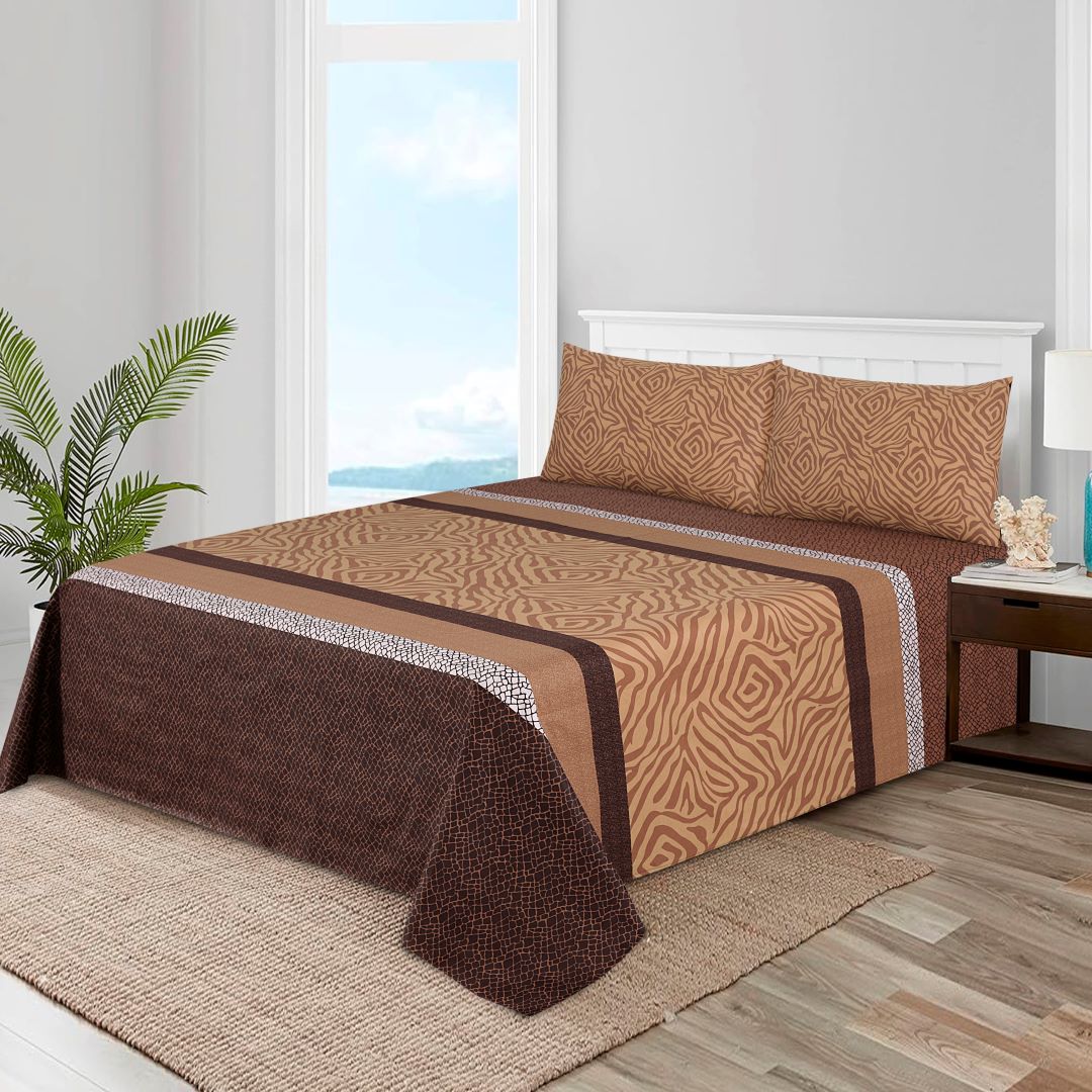 Leopard Print Bed Sheet Set King - Lotus