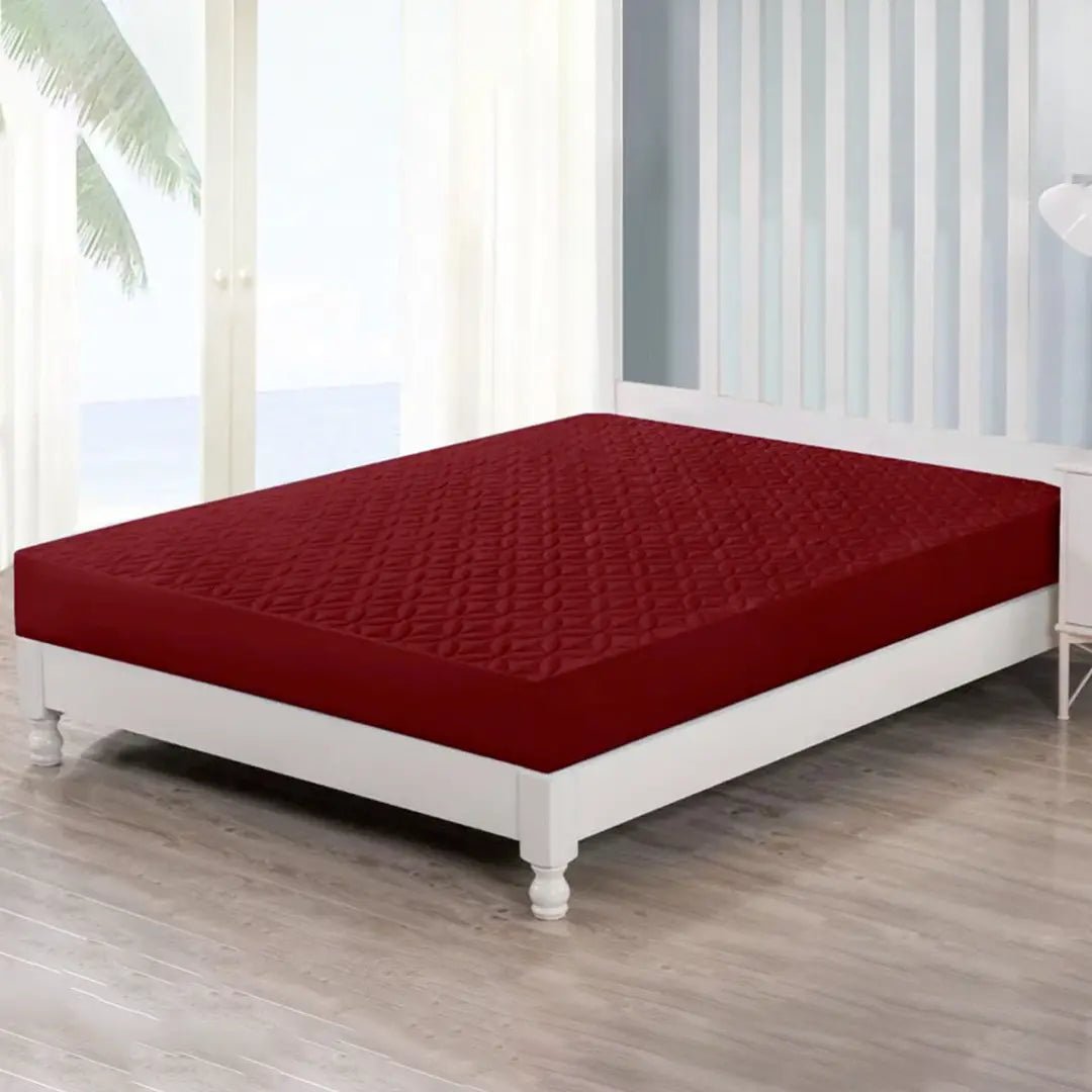Maroon - Waterproof Mattress Protector - Lotus