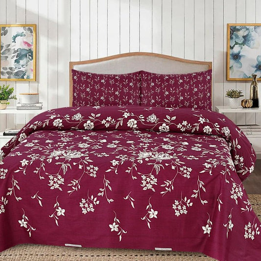 Maroon Whisper - Bed Sheet Set - Lotus