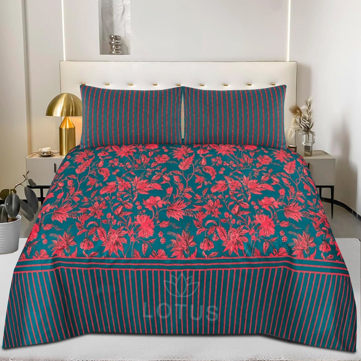 Midnight Bloom - Bed Sheet Set Single - Lotus