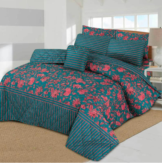 Midnight Bloom - Summer Comforter Set - Lotus Hover Image