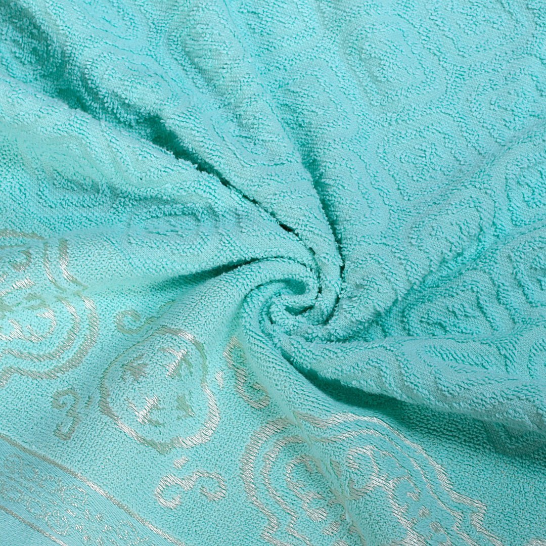 Mint Green Damask - 2 - Pcs Jacquard Towel Set - Lotus