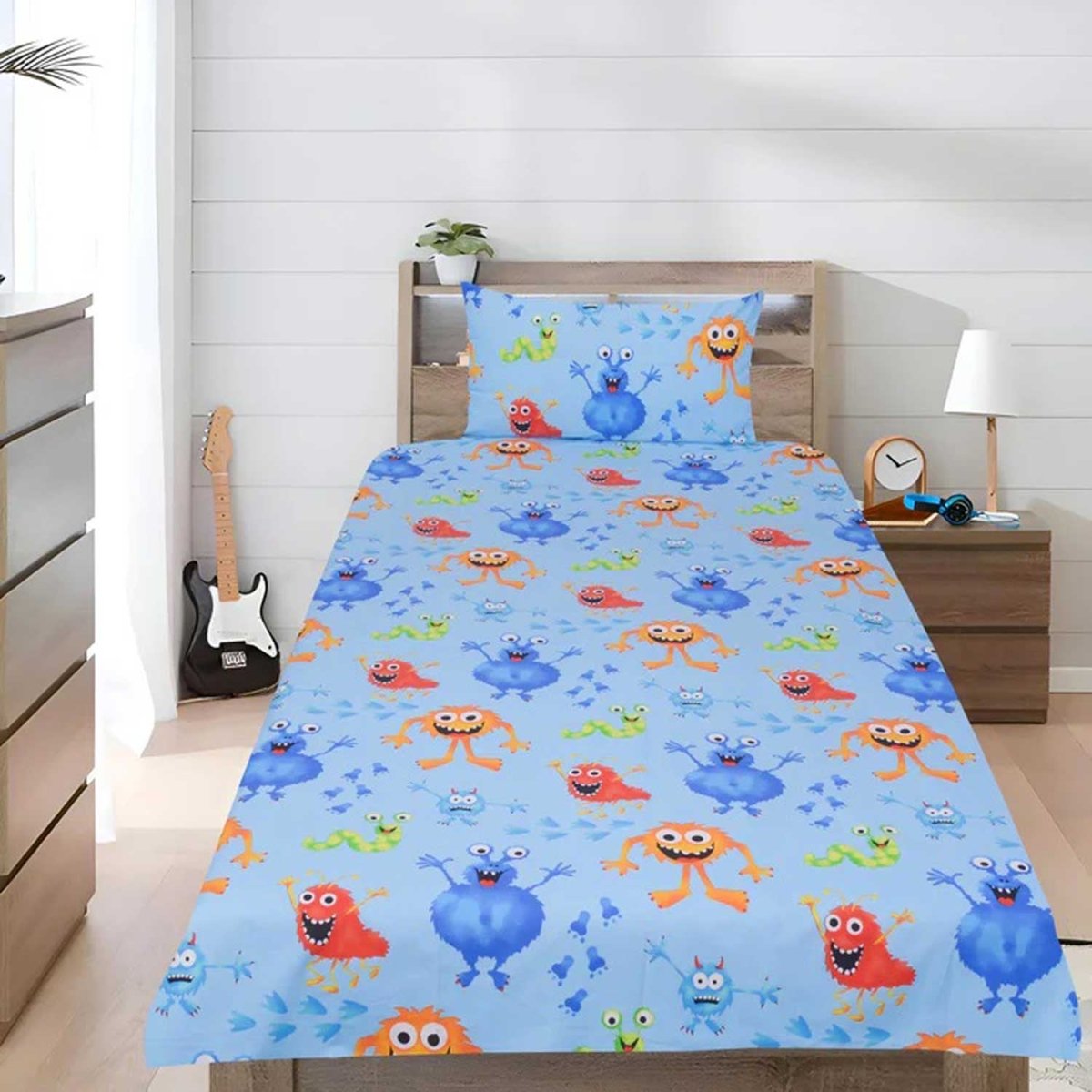 Monster Party - Cartoon Fitted sheet - Lotus