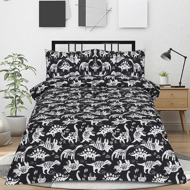 Dinosaurs - Cartoon Bed Sheet Hover Image