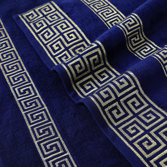 Navy Versatile Jacquard Bath Towel - Lotus