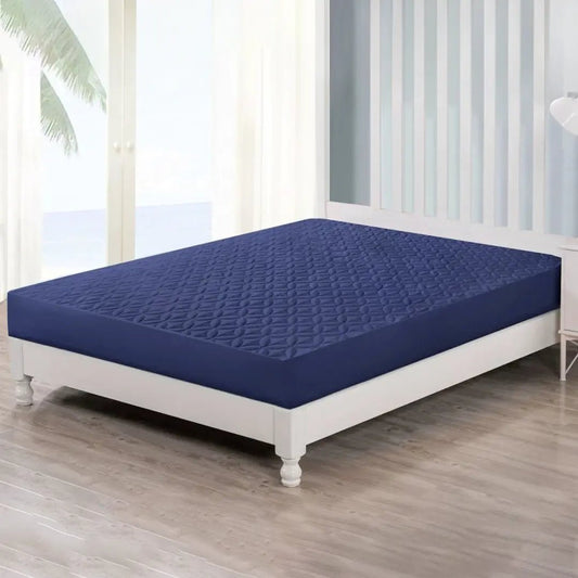 Navy - Waterproof Mattress Protector - Lotus