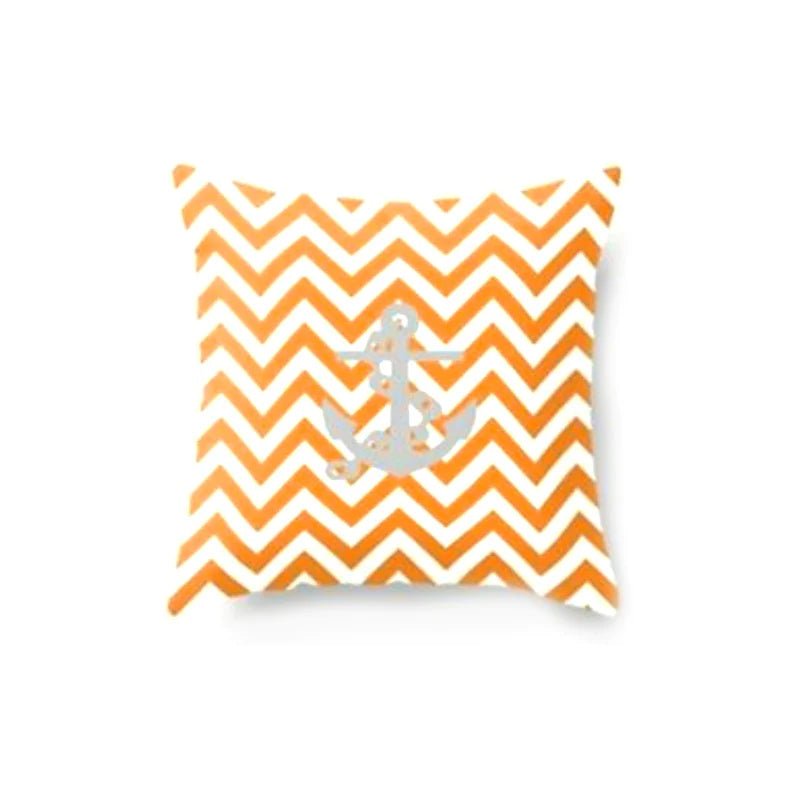 Orange Geometric Cushion Covers (Pack Of 5) - CC - 43 Filling - Lotus
