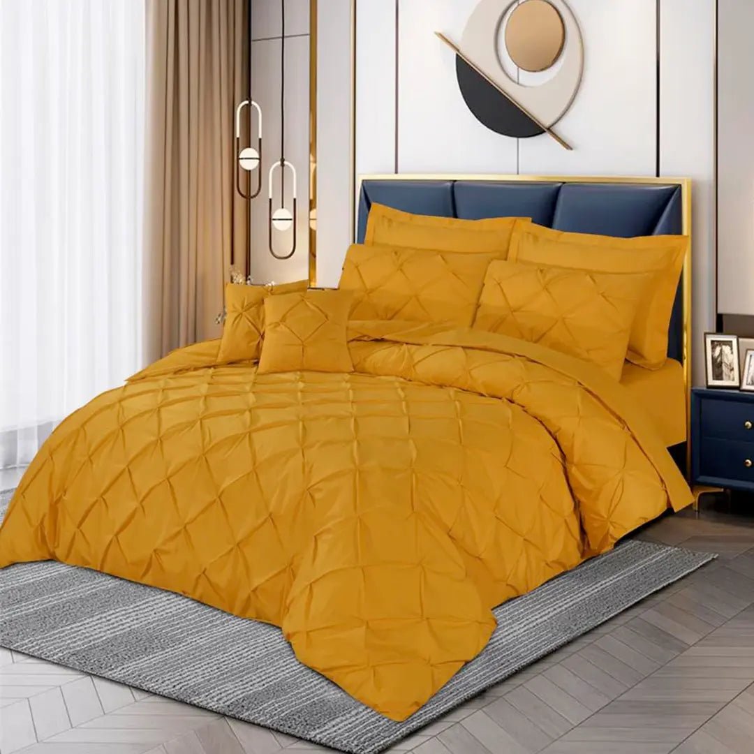 Pin Tuck Quilt Cover Set Mustard - 40183 RFS - Lotus