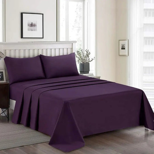 Plain Dyed Bed Sheet Set purple Single - 30316 RFS - Lotus