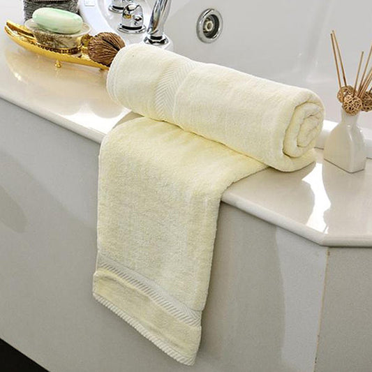 Plain Dyed Off - White Bath Towel - 494 - Lotus