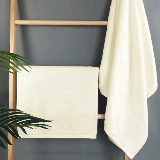Plain Dyed Off - White Bath Towel - 494 - Lotus