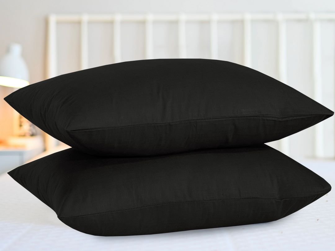 Easy Care Pillow Cover – Black, 2 Pc