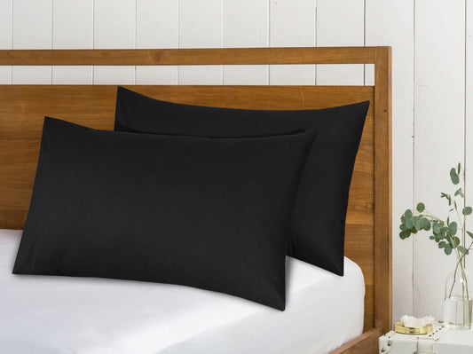 Easy Care Pillow Cover – Black, 2 Pc