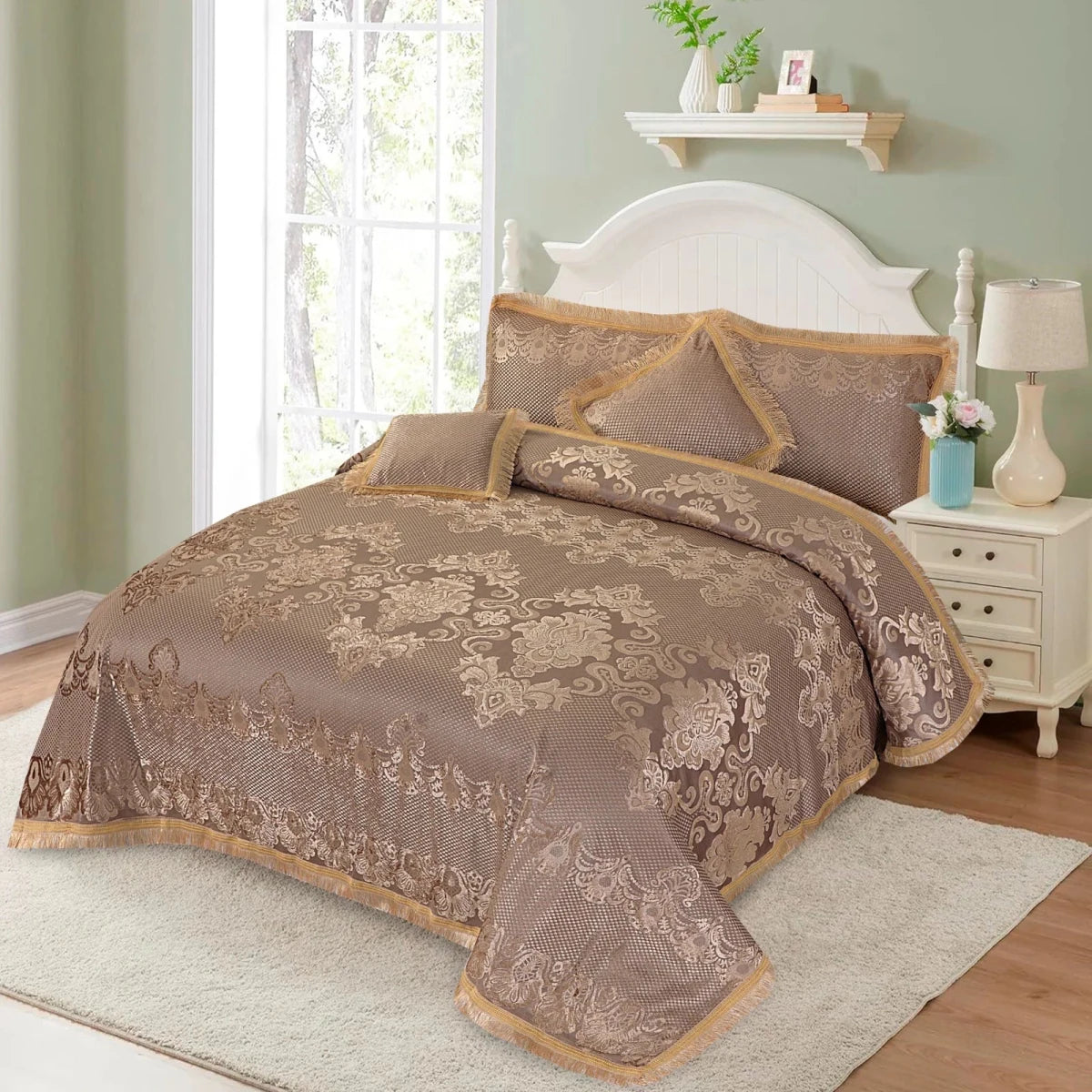 Pure Palachi Bed Sheet Golden King - 10809 HC - Lotus