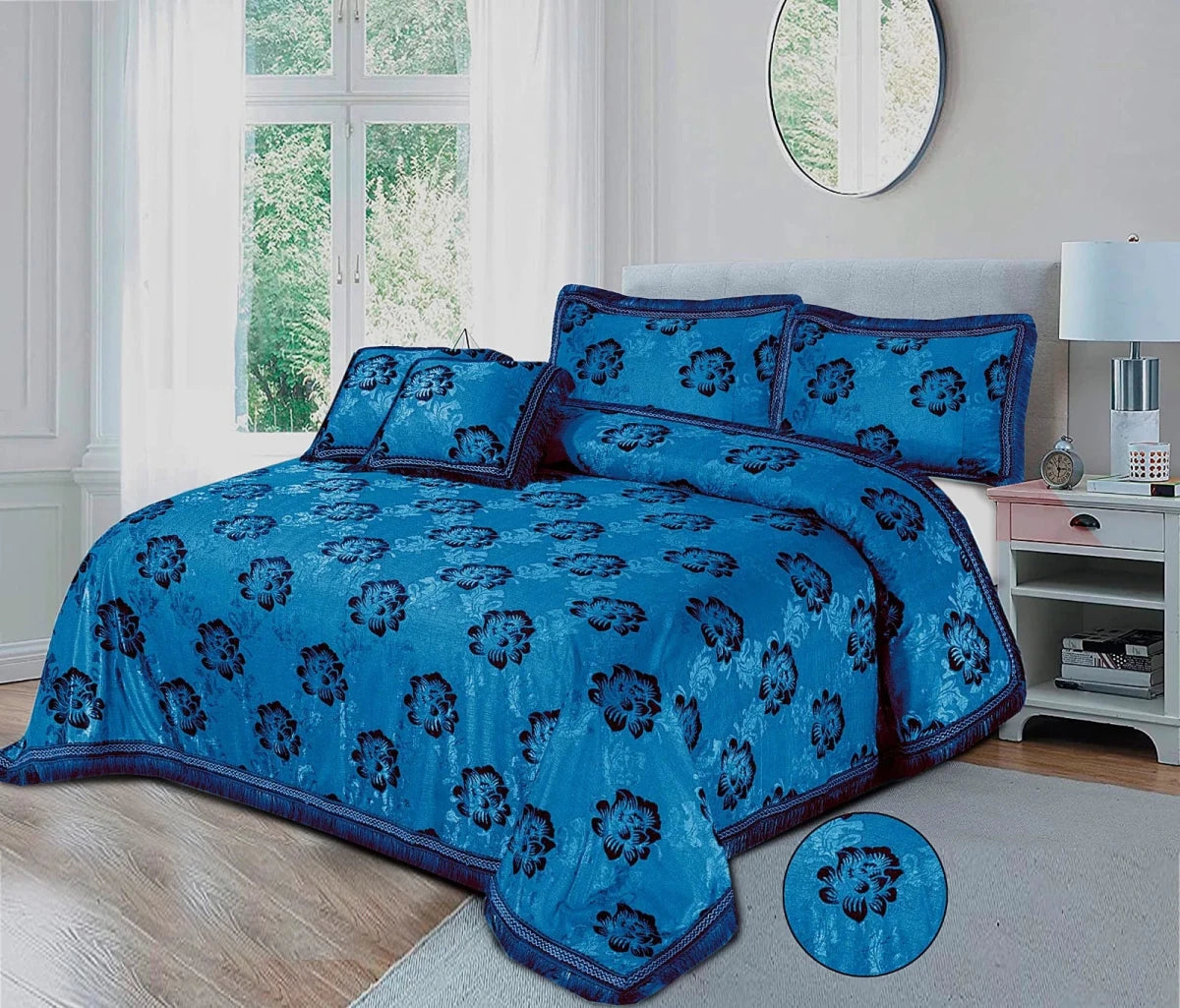 Pure Palachi Bed Sheet Navy King - 10808 HC - Lotus