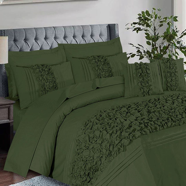 Roly-Poly Duvet Cover 8 Pcs Set Olive Green Spruce-40279 RFS Main Image