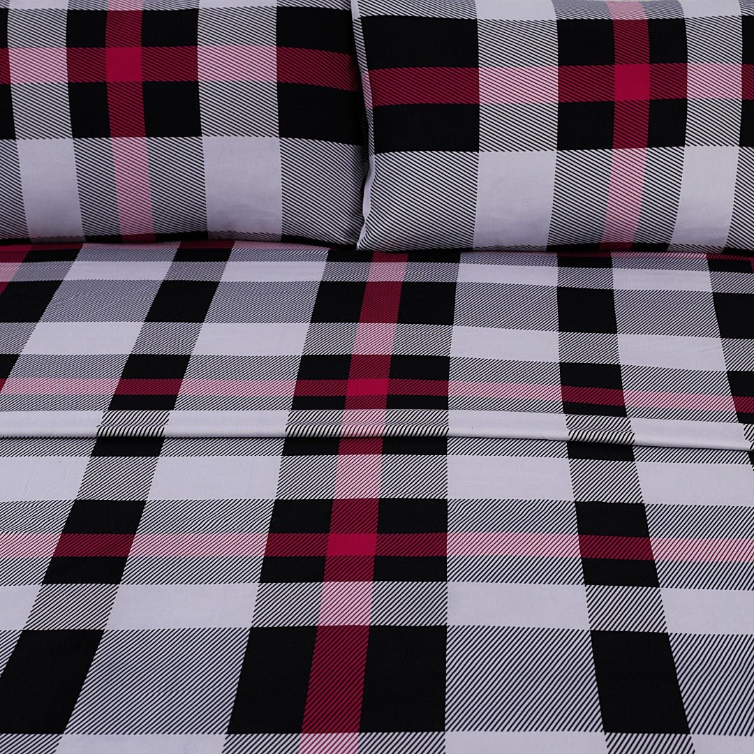 Red & Black Check - Bed Sheet Set Queen - RFS - Lotus