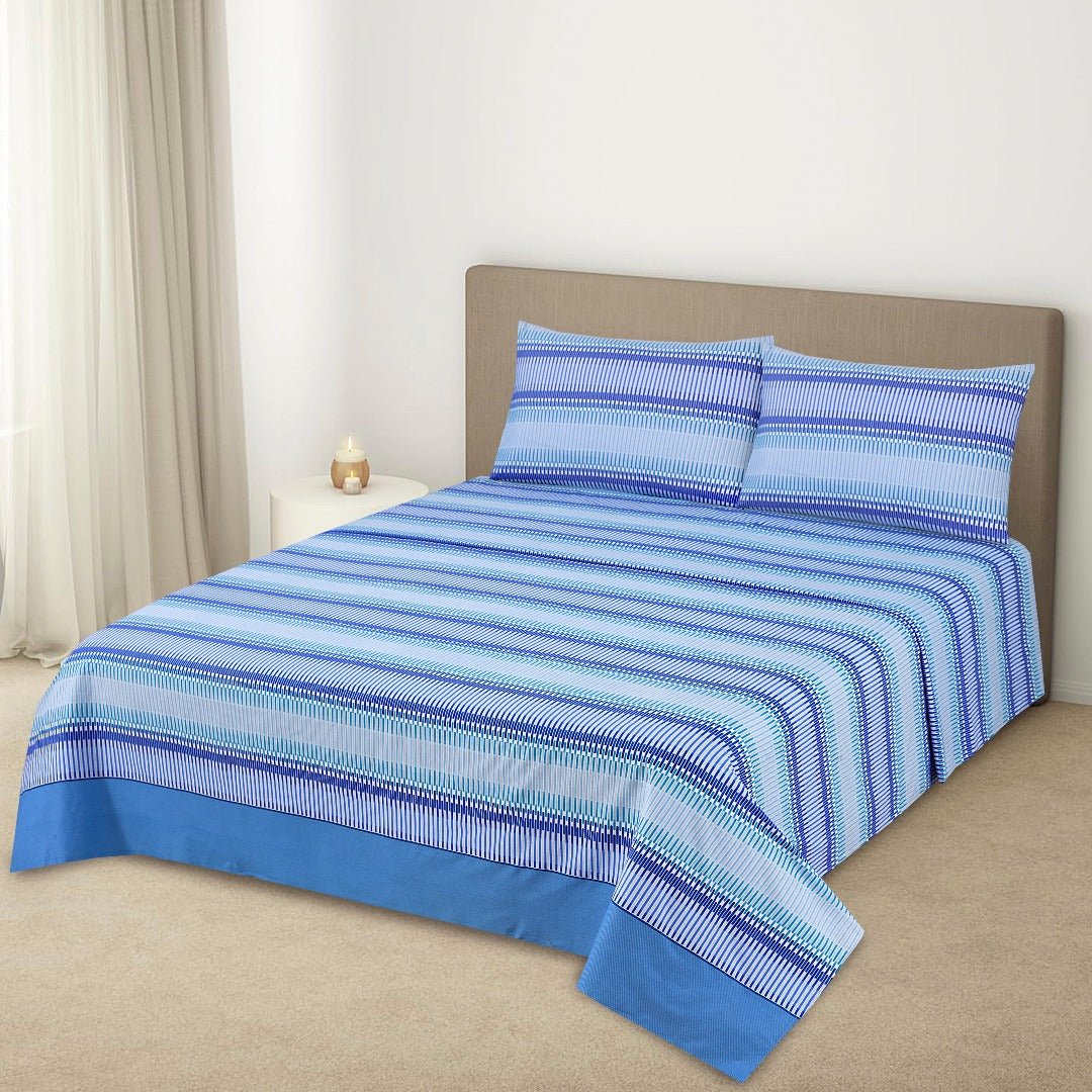 Royal Green Stripe - Bed Sheet Set King - RFS - Lotus