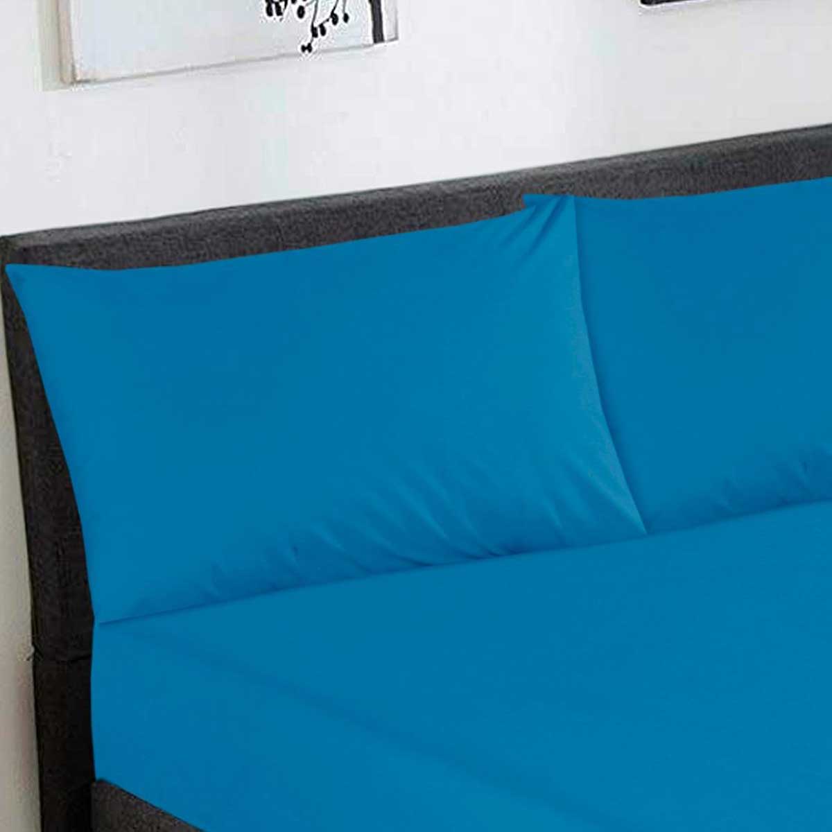 Easy Care Dyed Fitted Sheet Set - Methyl Blue, Single Size, 2 Pc