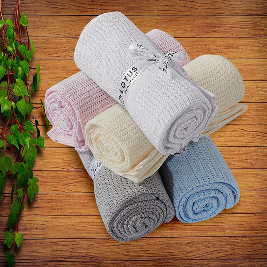Soft Cellular Baby Blanket - Lotus