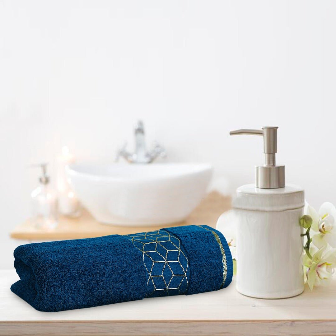 Teal Diamond Bath Towel - Lotus